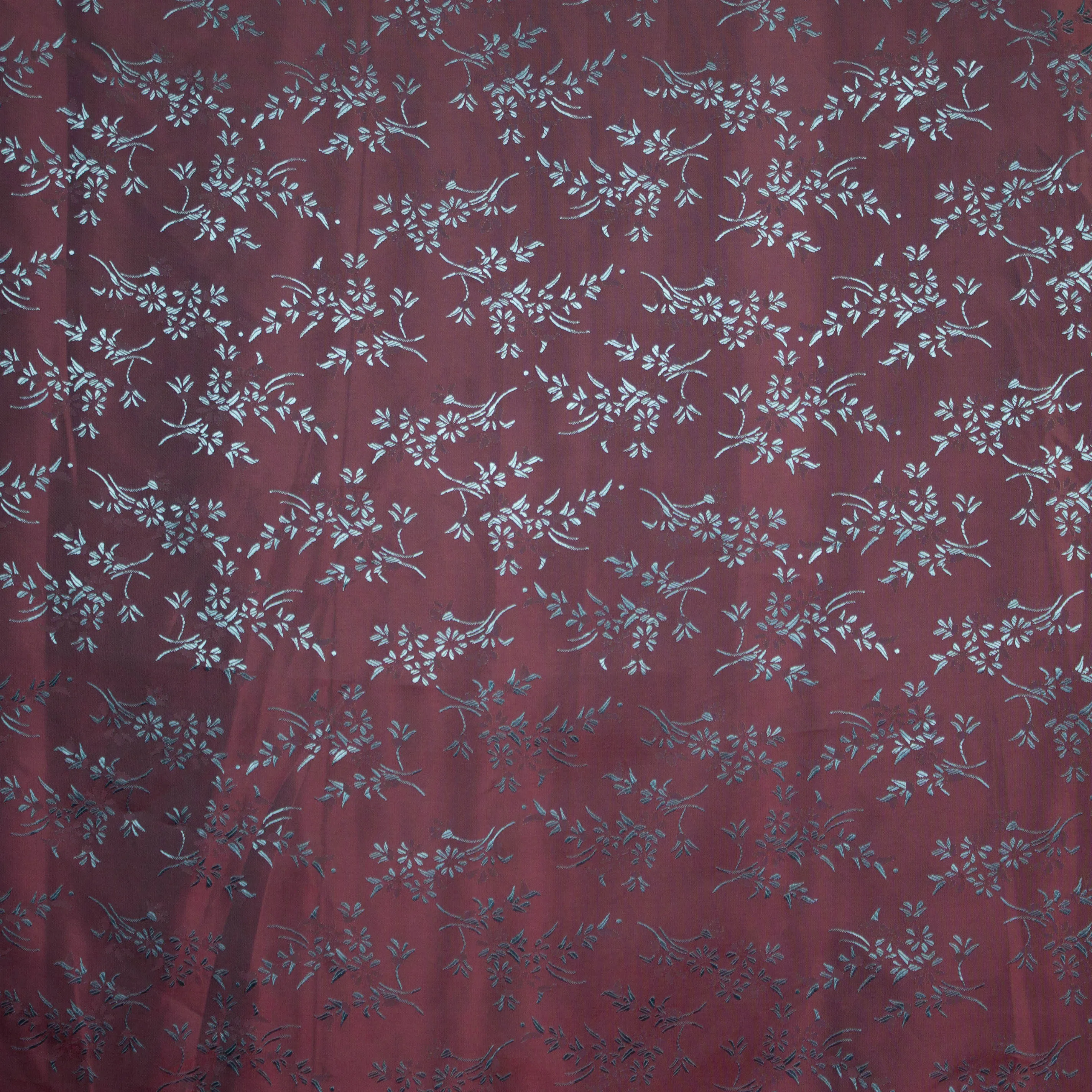 Fantasievoering double face turquoise roos met sierlijk bloemen motief